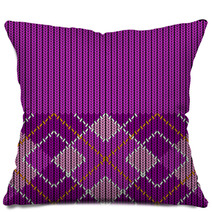 Vector Seamless Argyle Sweater Background, Detailed Pillows 64480642