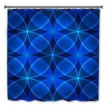 Vector Seamless Blue Pattern Made Of Circles Bath Decor 62002891
