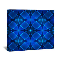 Vector Seamless Blue Pattern Made Of Circles Wall Art 62002891