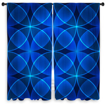Vector Seamless Blue Pattern Made Of Circles Window Curtains 62002891
