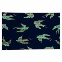 Vector Seamless Colorful Decorative Ethnic Pattern With Swallows Rugs 62429327
