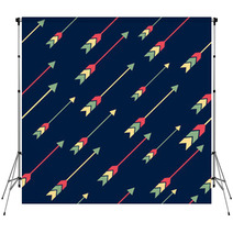 Vector Seamless Colorful Ethnic Pattern With Arrows Backdrops 61394960