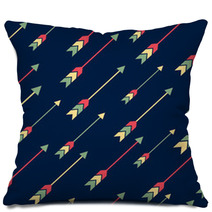 Vector Seamless Colorful Ethnic Pattern With Arrows Pillows 61394960