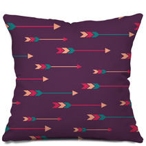 Vector Seamless Colorful Ethnic Pattern With Arrows Pillows 61649019