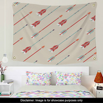 Vector Seamless Colorful Ethnic Pattern With Arrows Wall Art 59248292