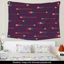 Vector Seamless Colorful Ethnic Pattern With Arrows Wall Art 61649019