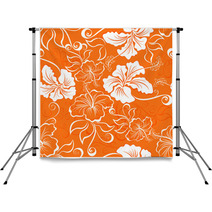Vector Seamless Hibiscus Flower Background  Hawaiian Patterns Backdrops 57914421