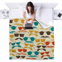 Vector Seamless Hipster Pattern Blankets 57095877