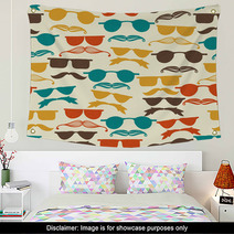 Vector Seamless Hipster Pattern Wall Art 57095877
