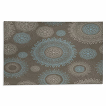 Vector Seamless Lacy  Pattern With Snowflakes And Flowers Rugs 38508215