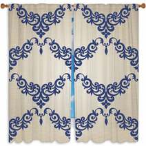 Vector Seamless Pattern In Victorian Style. Window Curtains 68636908