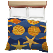 Vector Seamless Pattern, Shells, Starfish Bedding 62912396