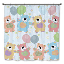 Vector Seamless Pattern With Bears For Baby Bath Decor 56857217