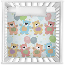 Vector Seamless Pattern With Bears For Baby Nursery Decor 56857217