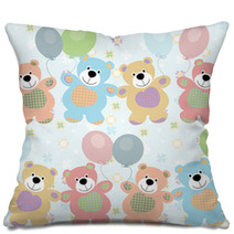 Vector Seamless Pattern With Bears For Baby Pillows 56857217
