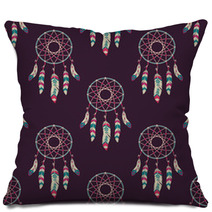 Vector Seamless Pattern With Dream Catchers Pillows 94200563