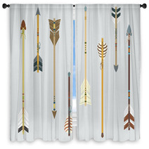 Vector Set Of Colorful Ethnic Arrows Window Curtains 59248019