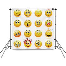 Vector Set Of Smiley Icons Backdrops 67832096