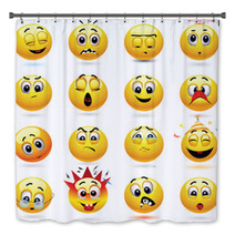 Vector Set Of Smiley Icons Bath Decor 67832096