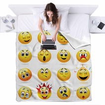Vector Set Of Smiley Icons Blankets 67832096