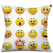 Vector Set Of Smiley Icons Pillows 67832096