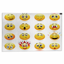 Vector Set Of Smiley Icons Rugs 67832096