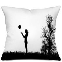 Vector Silhouette Of Woman. Pillows 65896779