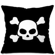 Vector Skull On Black Background Pillows 56771045