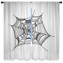 Vector Spider web Window Curtains 65720558