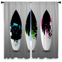 Vector Surfboard Design Templates Window Curtains 111759288
