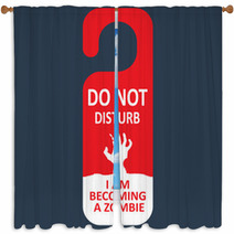 Vector Tag Do Not Disturb Zombie Window Curtains 78303358