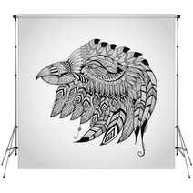 Vector Tattoo Eagle Head Backdrops 65720452