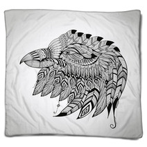 Vector Tattoo Eagle Head Blankets 65720452