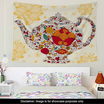 Vector Template With Teapot Wall Art 45083700