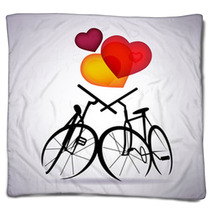 Vector Valentine Card With Two Bicycles Blankets 40957984