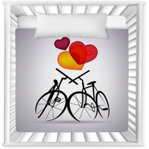 Vector Valentine Card With Two Bicycles Nursery Decor 40957984