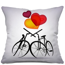 Vector Valentine Card With Two Bicycles Pillows 40957984
