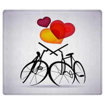 Vector Valentine Card With Two Bicycles Rugs 40957984