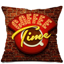 Vector Vintage Cafe Sign Pillows 60824128