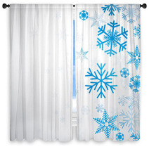 Vector Winter Background Window Curtains 45048614