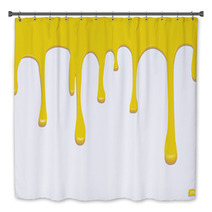 Vector Yellow Seamless Paint Drips Bath Decor 64464940