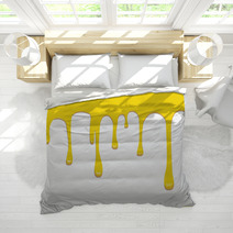 Vector Yellow Seamless Paint Drips Bedding 64464940