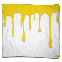 Vector Yellow Seamless Paint Drips Blankets 64464940