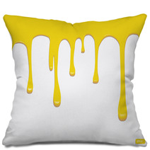 Vector Yellow Seamless Paint Drips Pillows 64464940