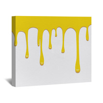 Vector Yellow Seamless Paint Drips Wall Art 64464940