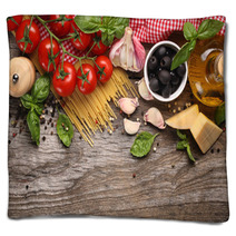 Vegetables,herbs And Spices For Italian Food Blankets 65142681