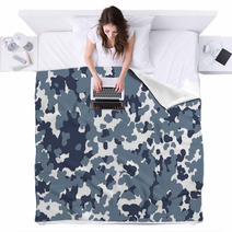 Veterans Day Seamless Background Camouflage Dark Gray Light Gray Blankets 125708935
