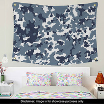 Veterans Day Seamless Background Camouflage Dark Gray Light Gray Wall Art 125708935