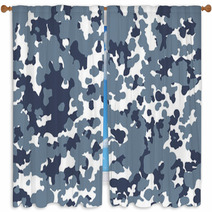 Veterans Day Seamless Background Camouflage Dark Gray Light Gray Window Curtains 125708935