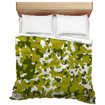 Veterans Day Seamless Background Camouflage Green Khaki Bedding 125707313